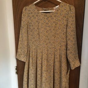 ModCloth Alice Moon cat print dress with bow 🎀